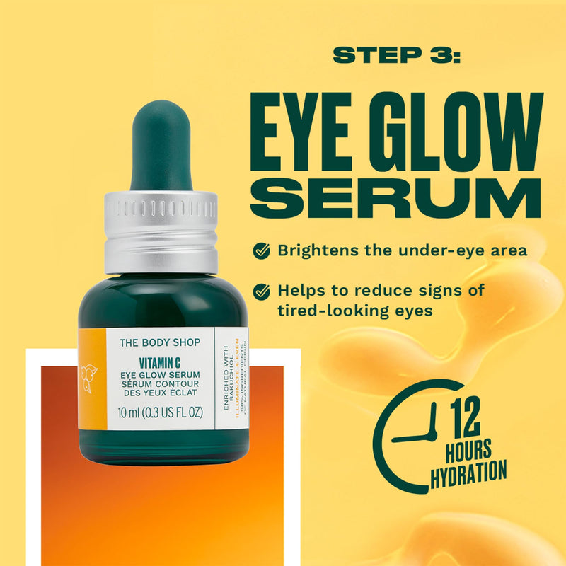 The Body Shop Vitamin C Eye Glow Serum - Illuminating And Brightening For Eye - 0.3 Fl Oz | Lightweight eye serum helps reduce dark circles and even the eye area for a brighter, refreshed, well-rested look