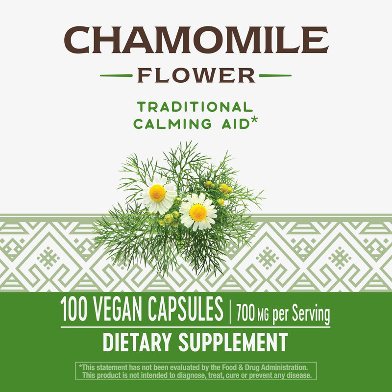 [Australia] - Nature's Way Chamomile Flower - 700 mg per 2-Capsule Serving- Traditional Calming Aid* - Herbal Supplement - Non-GMO Project Verified & Gluten Free - 100 Vegan Capsules 