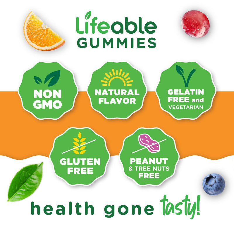 Lifeable Calcium Magnesium and Vitamin D Gummies | Great Tasting Calcium Magnesium Supplement | for Bone Health | Calcium Gummies for Adults | 90 Gummies