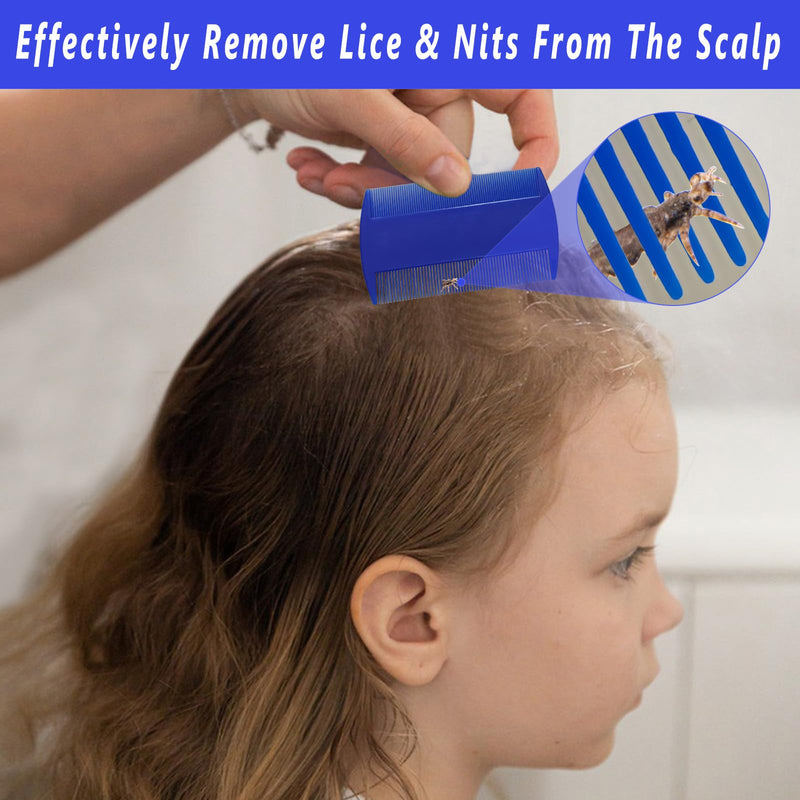 [Australia] - Lice Comb, 7 Pcs Flea Comb, Hair Double Sided Fine Tooth Combs, Removal Dandruff,Plastic Louse Combs and Lice Brush for Head Lice Treatment 