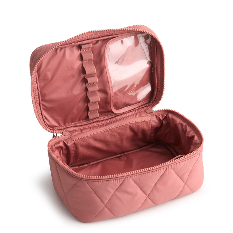 Vera Bradley Women's Featherweight Brush Up Cosmetic Case, Moonless Night, One Size Withered Rose