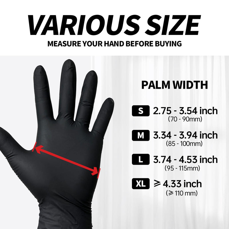 [Australia] - Basic Vinyl Exam Gloves, 4 Mil Powder-Free Latex-Free Food Grade Cleaning Disposable Medical Glove, Black 100Pcs Black (Medium 100) 