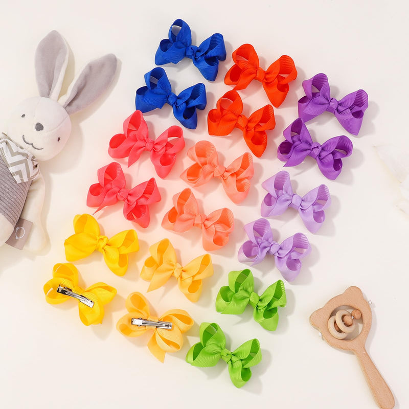 [Australia] - 58pcs 3 Inches Grosgrain Ribbon Pinwheel Hair Bows Alligator Clips Hair Barrettes Accessories for Baby Girls Kids Toddlers Teens 29 Colors in Pairs 58pcs 
