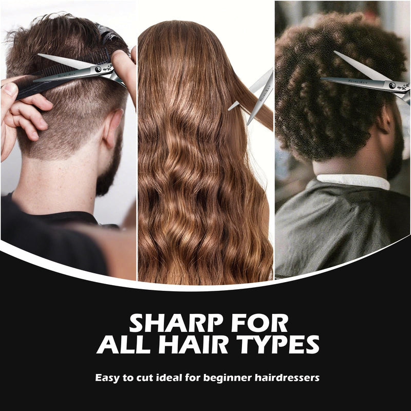 Professional Hair Cutting Scissors - 6” SUS440A Stainless Steel Hair Shears for Cutting - Convex Blade for Ultra-Sharp Smooth Cuts for Hairdressing, Barbers, Salon Home Stylists