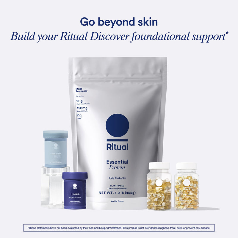 [Australia] - Ritual HyaCera Skin Supplement for Wrinkle Support, with Hyabest and Ceratiq for Skin Support, Hyaluronic Acid, Glycolipids, Ceramides, Gluten Free, Non GMO, Vanilla Essence, 30 Day Supply 