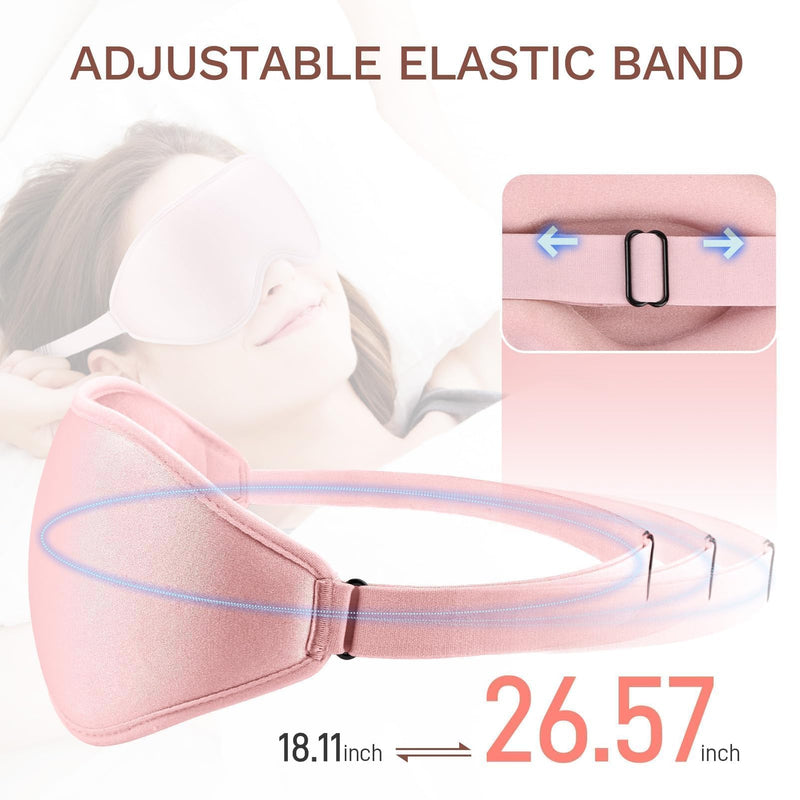 [Australia] - FlyCoco 99% Fully Block Out Light Eye Sleep Mask, 3D Deep Contoured Eyes Cover Zero Pressure, Long Lash Extension Eyes Mask with Adjustable Straps for Sleeping Travel Home Nap Rest Women Men (Pink) Pink 