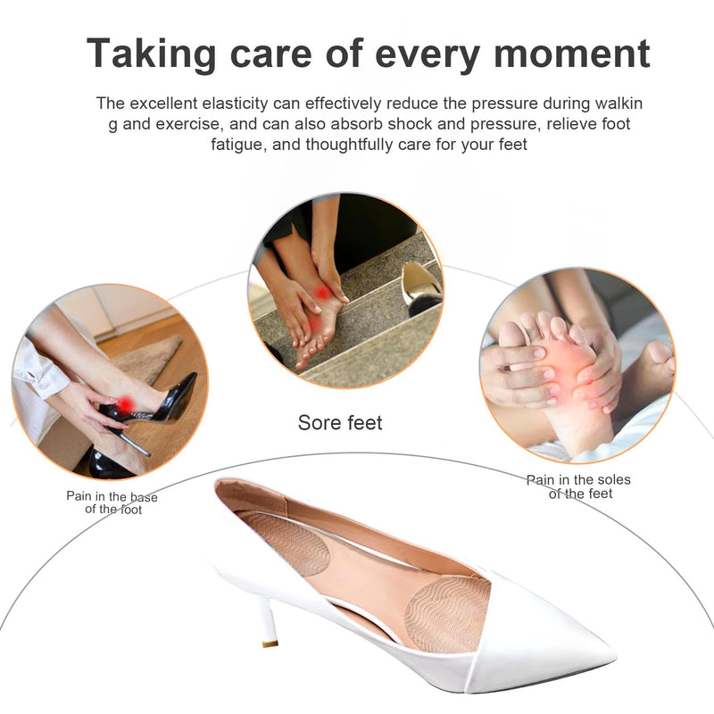 [Australia] - CHSEROK 3/4 Heel Pads, 4 Pairs Silicone Insoles Shoes Reusable Self-Adhesive Clear Invisible Shoe Insoles, Heel Pads Shoes for High Heels 