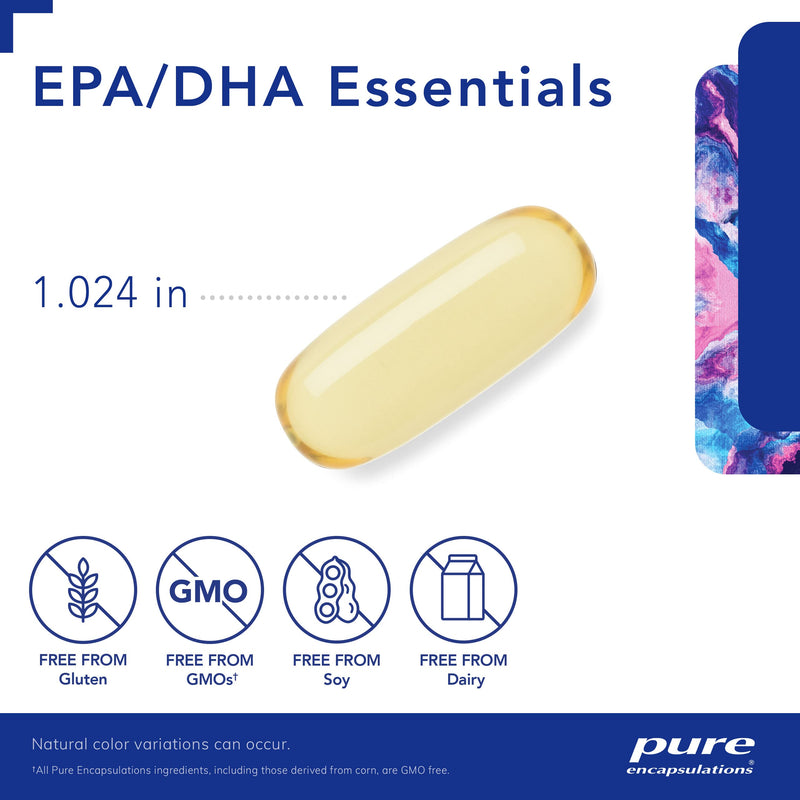 [Australia] - Pure Encapsulations EPA/DHA Essentials - Fish Oil Concentrate Supplement to Support Cardiovascular Health - Premium EPA & DHA Supplement with Omega 3-180 Softgel Capsules 180 Count (Pack of 1) 