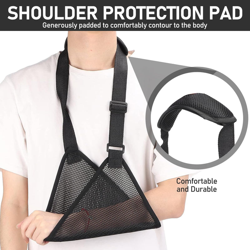[Australia] - Arm Sling Arm Sling Right Arm Arm Sling Left Arm Adjustable Arm Sling with Breathable Mesh Suitable for Wrists Elbows Arms Shoulders 