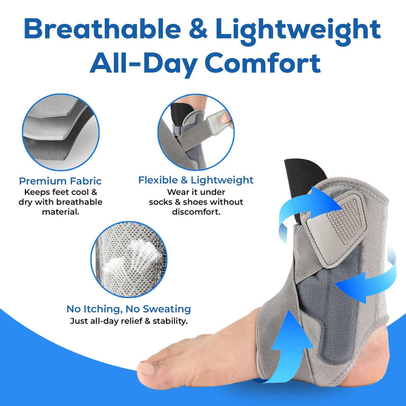 Adjustable Ankle Brace for Men & Women – Support for Sprained Ankle, Mild Sprains, Achilles & Sports | Lightweight Ankle Stabilizer for Injury Recovery & Active Lifestyles One Size（Pack of 1）