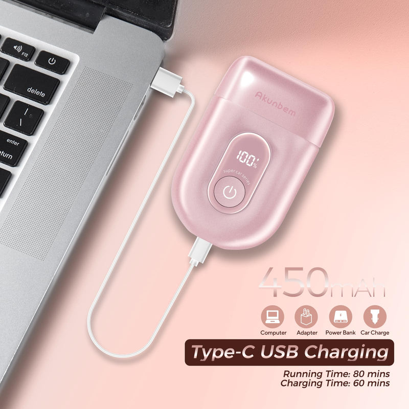 Electric Razor for Women - Mini Bikini Trimmer - Shaver for Pubic, Legs, Arm & Body - Painless Hair Removal Device - Cordless Wet & Dry Use