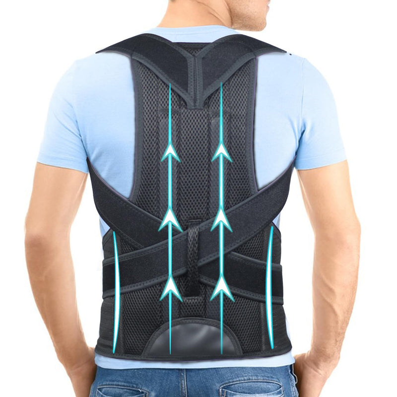 PAZAPO Posture Corrector for Men and Women - Back Brace Full Back Support Straightener for Hunchback - Upper and Lower Lumbar to Relieve,Large(33-37 Inches) Large(33-37 Inches)