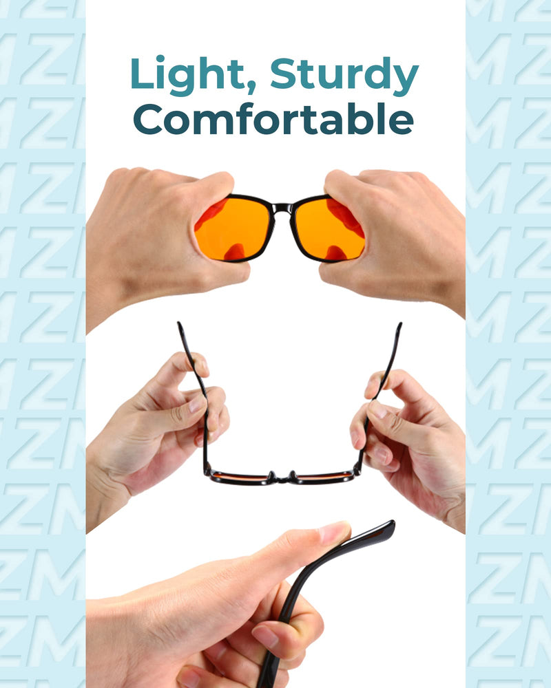 [Australia] - Blue Light Blocking Glasses for Women + Men - Better Sleep + Anti Eye Strain Protection - Computer Screens & Gaming B1 Black A1 Night-Max Orange 