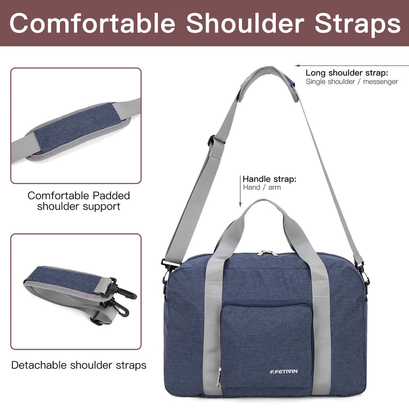 F.FETIVIN For Spirit Airlines Personal Item Bag Foldable Travel Duffel Bag & Pockets Bag Ladies Crossbody Lightweight Nylon Travel Purses
