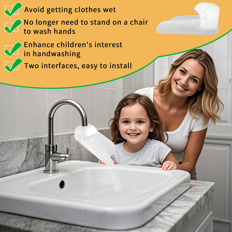 [Australia] - KOMIDK Faucet Extender for Bathroom Sink Faucet Extender for Toddlers Bathroom Sink Kitchen Bathtub (White) white 