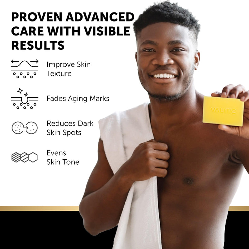 VALITIC Brightening Lemon & Turmeric Kojic Acid Soap with Vitamin C, Retinol, Collagen - Original Japanese Complex Infused with Hyaluronic Acid, Vitamin E, Shea Butter - Dark Spot Corrector (5 Pack) 5 Pack