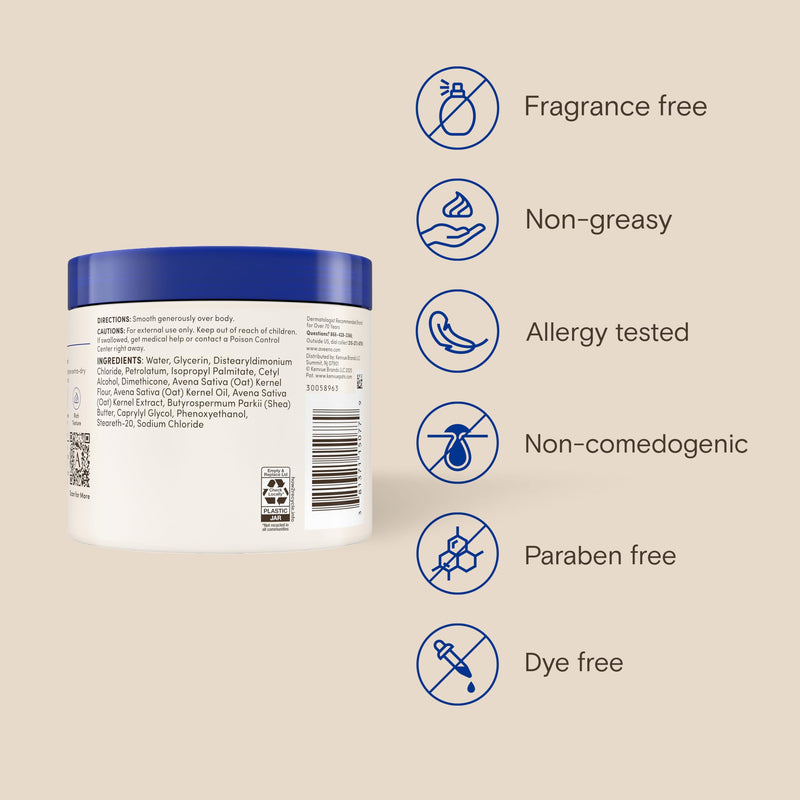 Aveeno Skin Relief Intense Moisture Repair Body Cream with Triple Oat & Shea Butter Formula, Moisturizing Cream Heals & Restores Very Dry Skin with Long-Lasting Moisture, Fragrance-Free, 11 Oz 11 Ounce (Pack of 1)