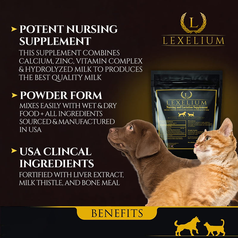 Nursing Supplement and Vitamins for Nursing Dogs and Cats - Nursing, Lactation and Recovery Supplement for Breeders - Muscle & Mental Development for Puppies and Kittens - 200g - PawsPlanet Australia