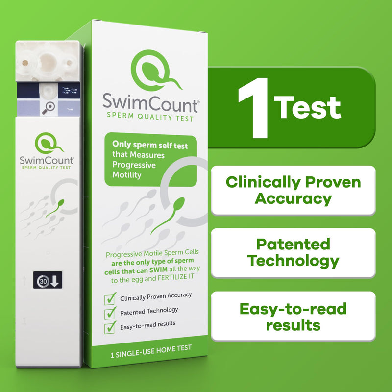 [Australia] - SwimCount At-Home Male Fertility Test, Measures Progressive Sperm Motility with High Sensitivity and Specificity, Discreet At-Home Results, Easy Sperm Quality Kit for Men 