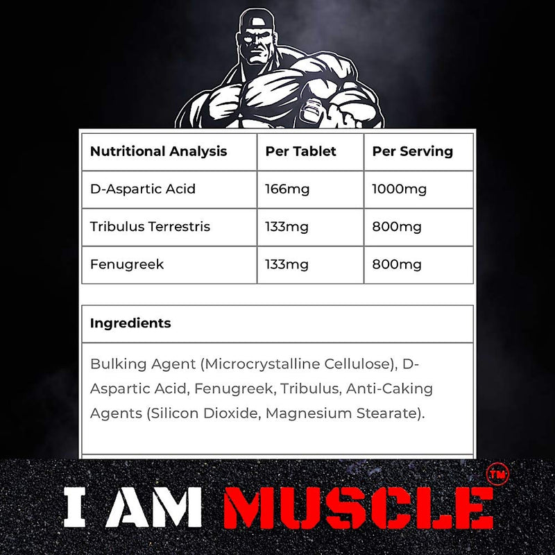 T-Booster Intense Supplement, Increase Testosterone Levels, and Performance, 180 Tablets, Vegetarian and Vegan