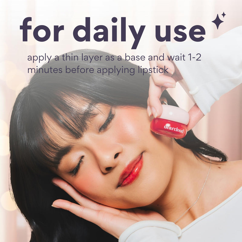 dearcloud Dewy Lip Jam – Lip Balm with Vitamin E (Deep Cherry) | Vitamin E · Jojoba Oil · clear glossy finish · Pink Lychee scent · .34 oz Deep Cherry .28 Ounce (Pack of 1)