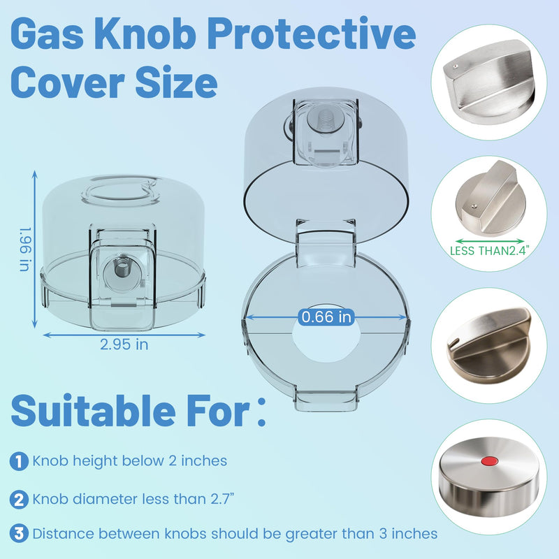 [Australia] - Stove Knob Safety Covers for Child Baby Proofing Kitchen Oven Knob Locks Universal Gas Burners Childproofing (5-Pack) White - Transparent 