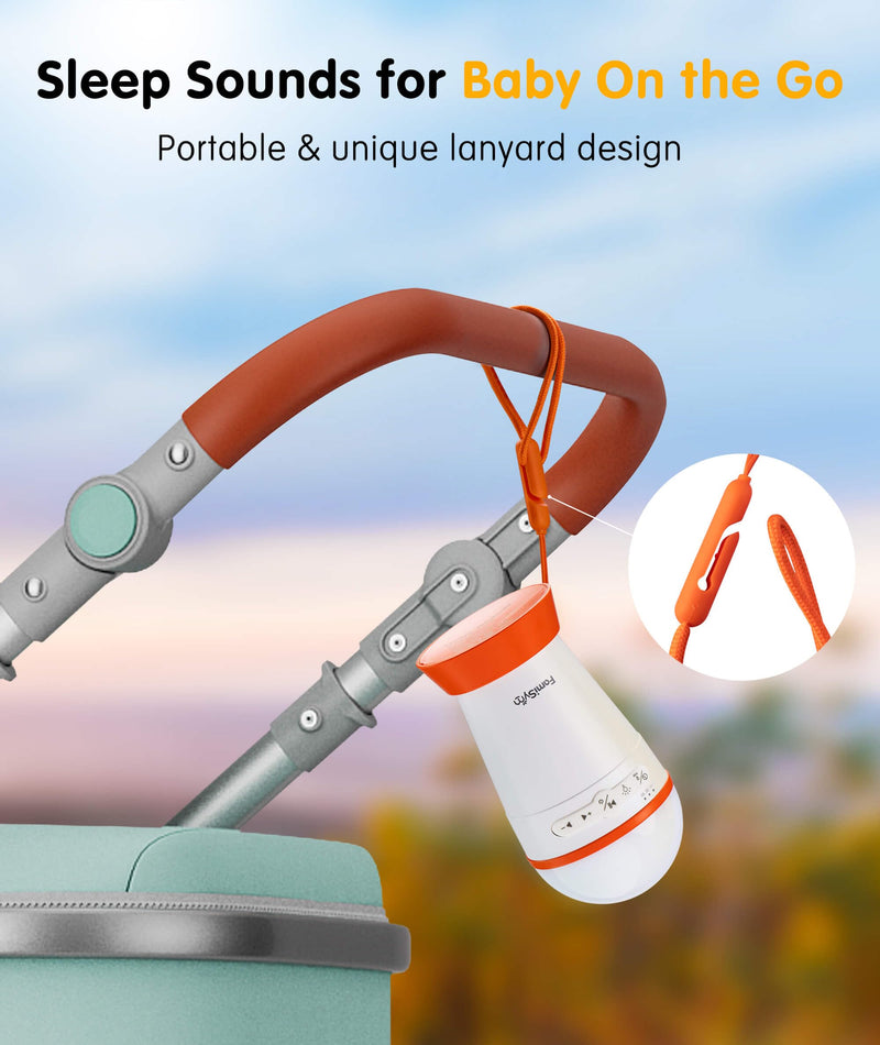[Australia] - Portable Sound Machine for Baby Kids with Night Light - Recharge Battery, 13 Soothing Sounds, Shushing Baby White Noise Machine for Sleeping, Baby Sleep Soother Registry Gift, Baby Shower 