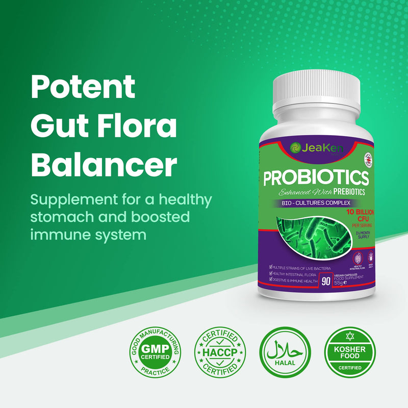 Probiotics for Women and Men with Prebiotics – Gut Health & Digestive Support Supplement – Anti-Bloating Probiotic Complex – 90 Vegan Capsules 90 count (Pack of 1)