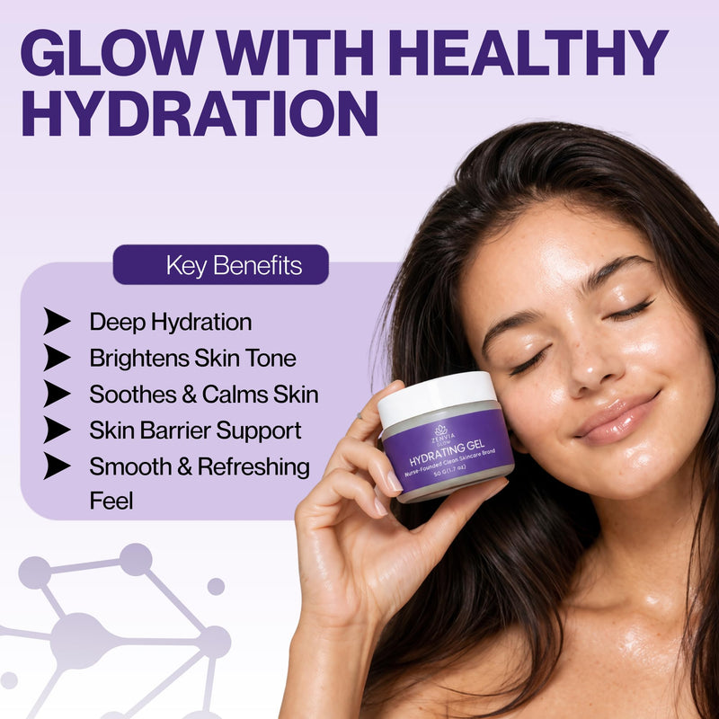 Gel Moisturizer for Face (50g) – Hydrating Water-Based Face Moisturizer with Aloe Vera & Vitamin E – Lightweight Daily Facial Moisturizer for Oily & Combination Skin