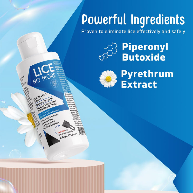 [Australia] - Lice Killing Shampoo 4 FL OZ - Maximum Stregth With Special Lice Comb - Made in the USA 