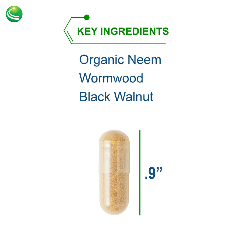 [Australia] - Nutra BioGenesis - ParaBiotic Plus - Organic Neem, Wormwood and Black Walnut for Intestinal Microbiome and Immune System Support - Gluten Free, Vegan, Non-GMO - 90 Capsules 