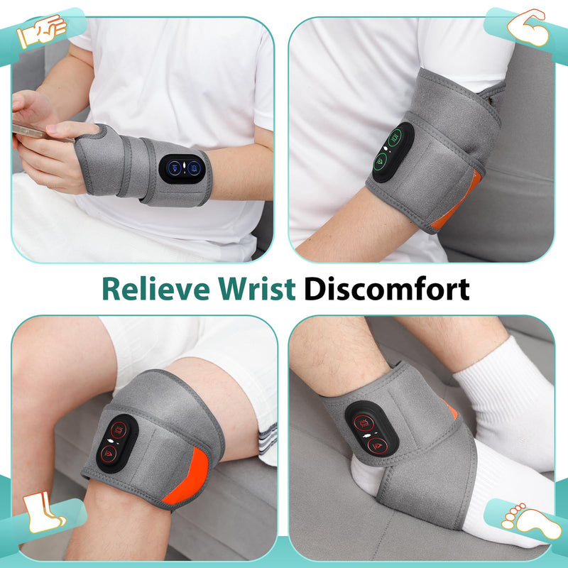 Cordless Wrist Heating Pad with Massage, Red Light Heated Wrist Brace for Pain Relief, Rechargeable Heated Wrist Brace for Carpal Tunnel, Women and Men Wrist, Hand, Arm, Ankle