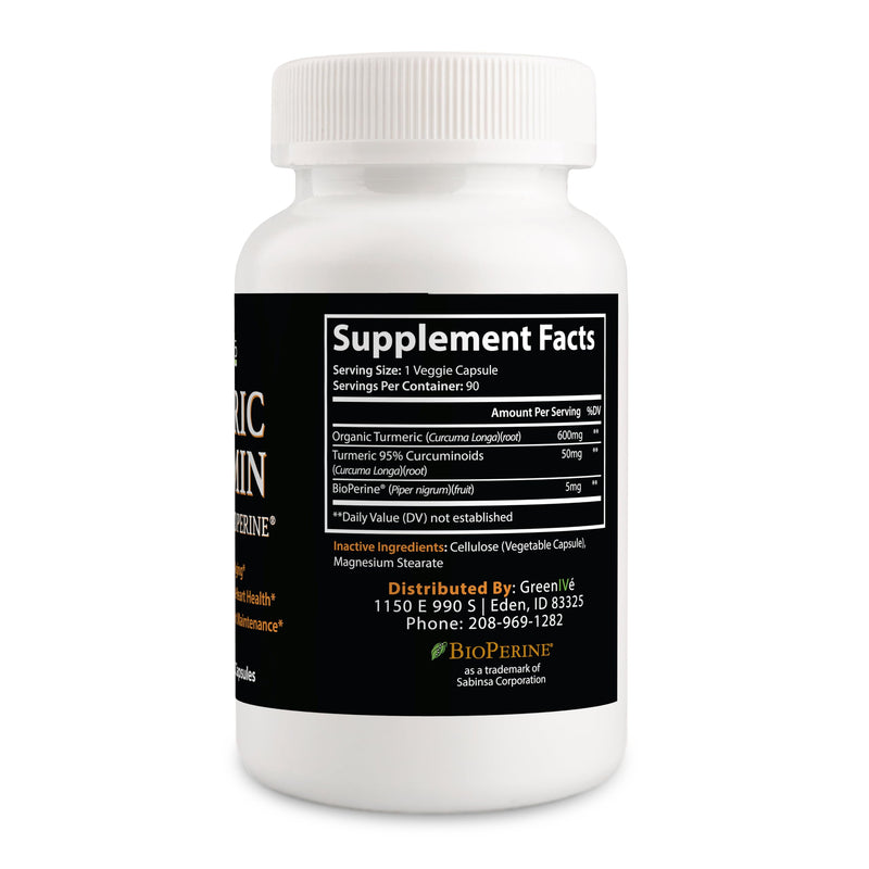 [Australia] - GreenIVe Turmeric Curcumin with BioPerine 90 Capsules with Curcumin 46X higher Absorption 
