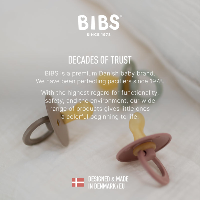 [Australia] - BIBS Pacifiers - Colour 4 Pack | Round Nipple Baby Pacifier | BPA Free Natural Rubber Latex Soother | Made in Denmark | Size 6-18 Months | Boy Colors 6-18 Month 