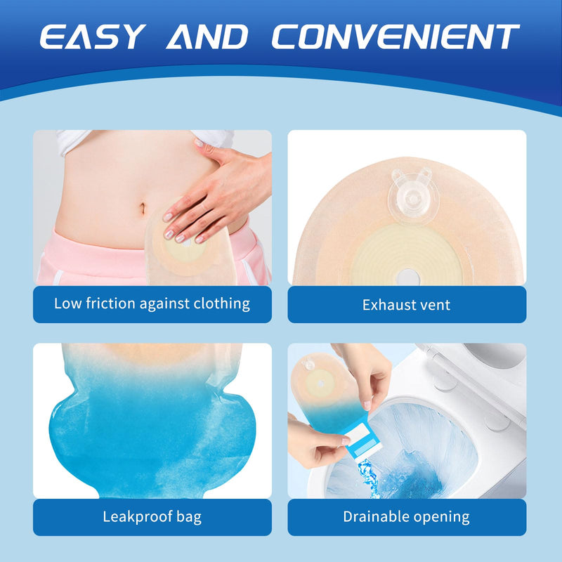 [Australia] - Colostomy Bags 20 Pack, Ostomy Bags,One-Piece Drainable Pouches with Closure for Colonoscopy Ileostomy Stoma Care, Cut-to-Fit, Max 65mm 