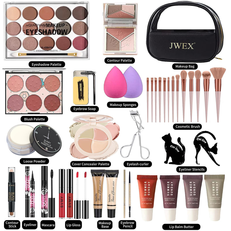 [Australia] - 37 Pcs All in One Makeup Kit for Women Full Kit, Makeup Gift Set for Beginners Teenager, Multipurpose Makeup Set Includes Eyeshadow Palette Contour Stick Cosmetic Brush (A204) 37 Pcs 