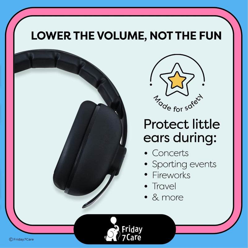 [Australia] - Baby Headphones - Baby Ear Protection | Baby Noise Cancelling Headphones for Ages 0-24 Months, Black 