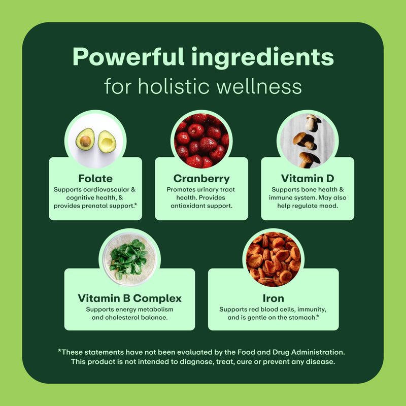 WellWithAll Women’s Multivitamin | Daily Supplement with Essential Vitamins, Minerals & Iron | Supports Immunity, Heart Health, Bone Health, Energy & Mood | Major Allergen - Free | 60 Tablets