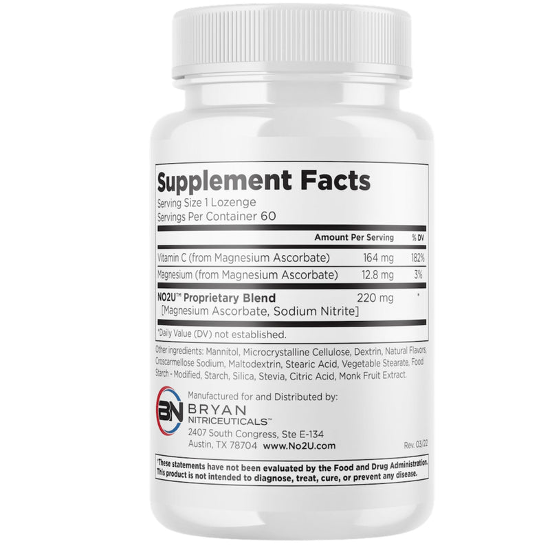 [Australia] - Bryan NITRICEUTICALS - Natural Nitric Oxide Supplements for Men & Women - Promotes Blood Circulation, Oxygen & Nutrient Delivery, Daily Wellness Support - No Gluten or Dairy - 60 Vegan Lozenges 
