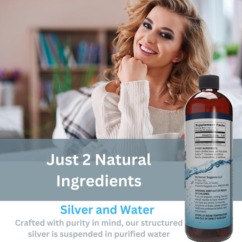 [Australia] - Alkaline Structured Silver Liquid Supplement 30ppm - Advanced Immune Support Liquid Drops - Extra Strength Structured Colloidal Silver Mineral Supplements - Made in USA (16 oz) 16 Fl Oz (Pack of 1) 