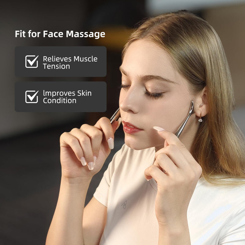 [Australia] - NHO 2-in-1 Acupuncture Pen,Fascia Blaster for Pain Relief, Stainless Steel Gua Sha Scraper & Acupressure Massage Pen, Dual-Ended Fascia Release Tool for Muscle, Neck, Face, Plantar Fasciitis Relief 2 Pack 