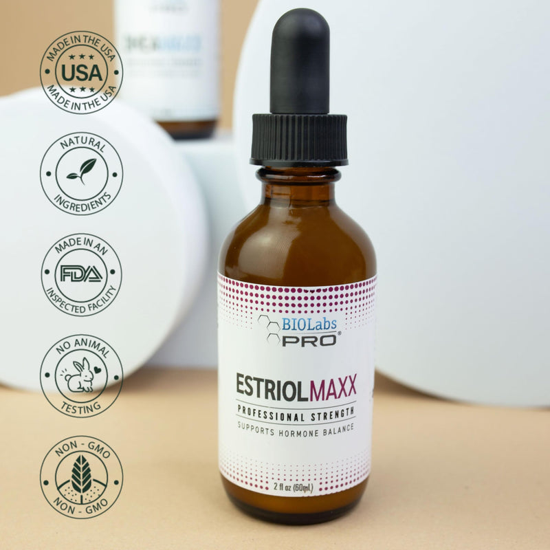 BIOLABS PRO Estri Oil, Bioidentical Natural E3 Solution, Six Month Supply | 5mg Per Dose, Topical, 2oz