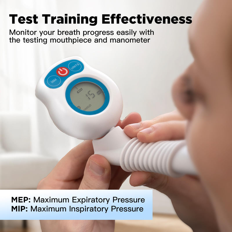 [Australia] - Digital Breathing Exercise Device for Lungs | Lung Trainer for Respiratory Muscle Training | Breathing Trainer for Better Breath | Lung Exerciser Device Mobile App Included 