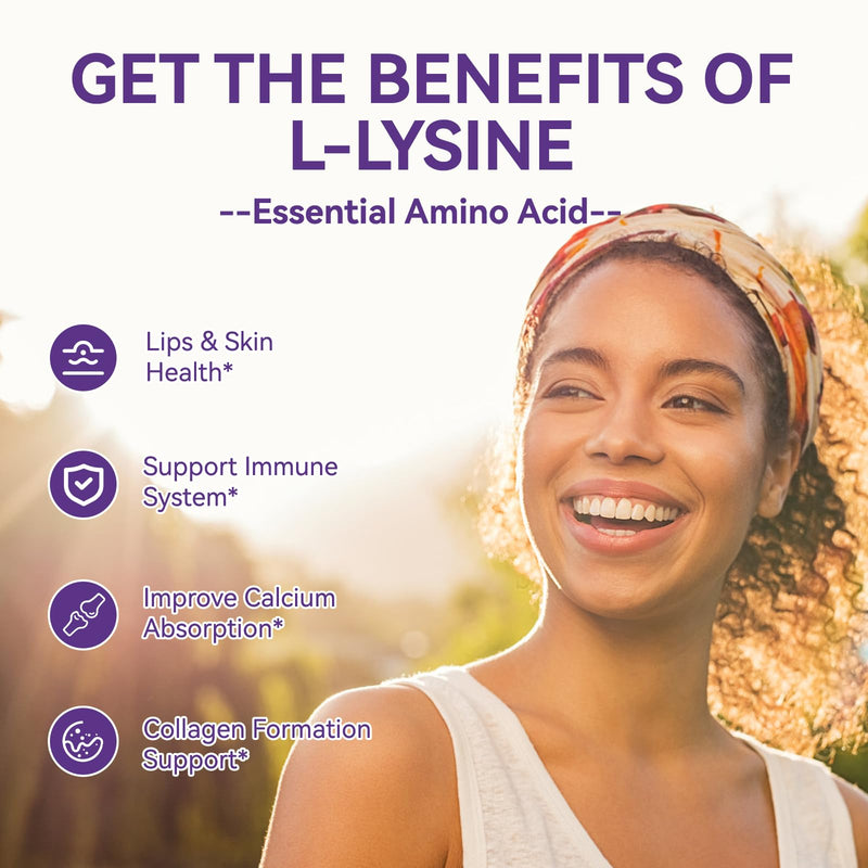 [Australia] - L-Lysine 1000mg Gummies, Chewable Lysine Supplement for Adults, Lysine Gummies for Lip Health, Immune Support- Vegan, Gluten-Free, Sugar-Free, 60 Counts 60 Count (Pack of 1) 