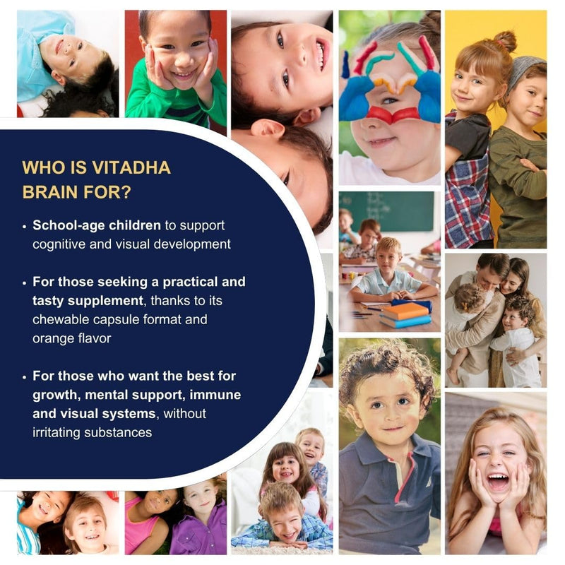 VitaDHA Brain Omega3 for Kids 3+ IFOS Certified (60 Jellies) - No Fishy Aftertaste, Sugar Free - with Vitamin D3 and B - Strawberry and Lemon Flavour