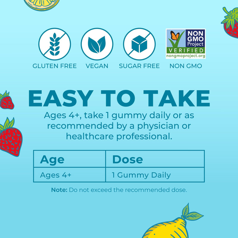 MARYRUTH'S Kids Multivitamin Gummies, Sugar Free, 2 Month Supply, Ages 4+ | Essential Vitamins C, D3, Zinc, 60 Count