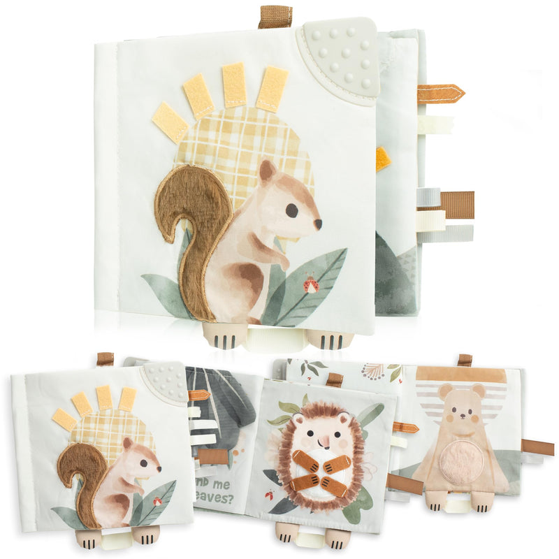 ZICOTO Soft Baby Book with Touch and Feel Pages - Cute Sensory Book for Babies 0-6 Months with Textured Animals, Mirror & Crinkle Paper - The Perfect Toy for Baby Showers Or as a Newborn/Infant Gift