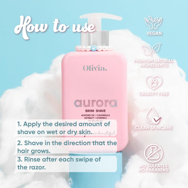 [Australia] - Olivia Beauty Ultra-Gentle Shaving Cream for Women - Organic Shave Butter, Intimate Bikini & Leg Shave Cream - Moisturizing & Fragrance-Free - Ideal for Sensitive Skin - 10 Fl Oz 
