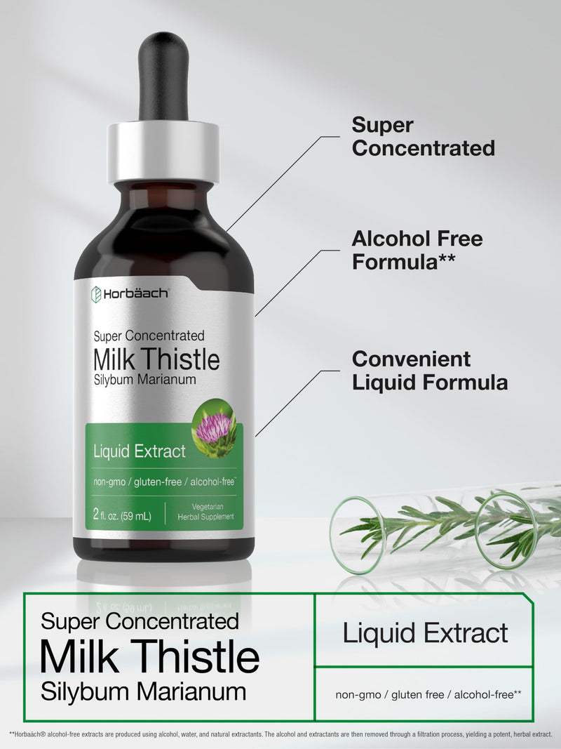 [Australia] - Horb√§ach Milk Thistle Extract Liquid | 2 fl oz | Alcohol Free | Vegetarian, Non-GMO & Gluten Free Supplement 