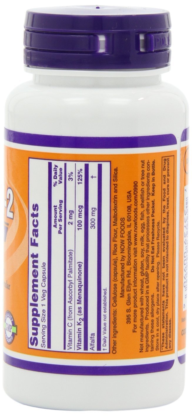 [Australia] - NOW Foods Vitamin K-2,100mcg, 100 caps (Pack of 2) 